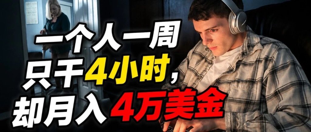 一周只干4小时,月入4万美金:他每天只做一件事