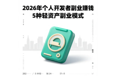 2026个人开发者副业赚钱：5种轻资产模式实战指南