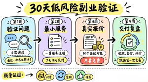 如何在30天内以低风险方式完成副业验证，赚到主业之外的第一笔钱