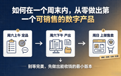 如何在一个周末内，从零做出第一个可销售的数字产品