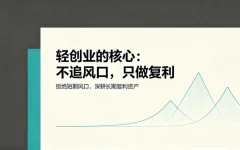 轻创业的核心:不追风口,只做复利