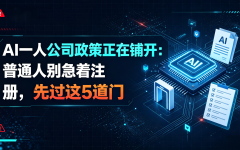 AI一人公司政策正在铺开：普通人别急着注册，先过这5道门