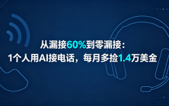 从漏接60%到零漏接：1个人用AI接电话，每月多捡1.4万美金