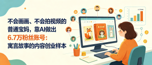 不会画画、不会拍视频的普通宝妈，靠AI做出6.7万粉丝账号：寓言故事的内容创业样本