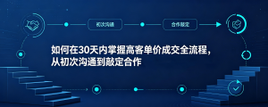 如何在30天内掌握高客单价成交全流程，从初次沟通到敲定合作